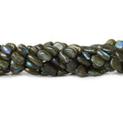 Soft Matte Labradorite straight drilled plain nuggets 13 inch 33 beads - The Bead Traders