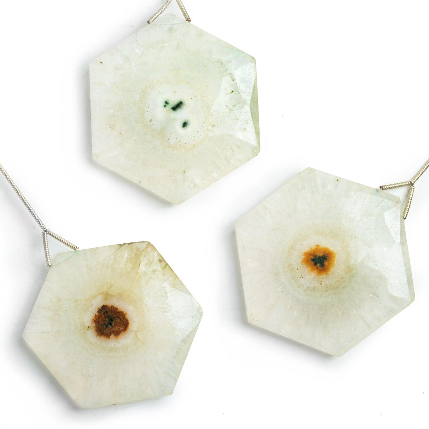 Solar Quartz Faceted Hexagon Focal Bead 1 Piece - The Bead Traders