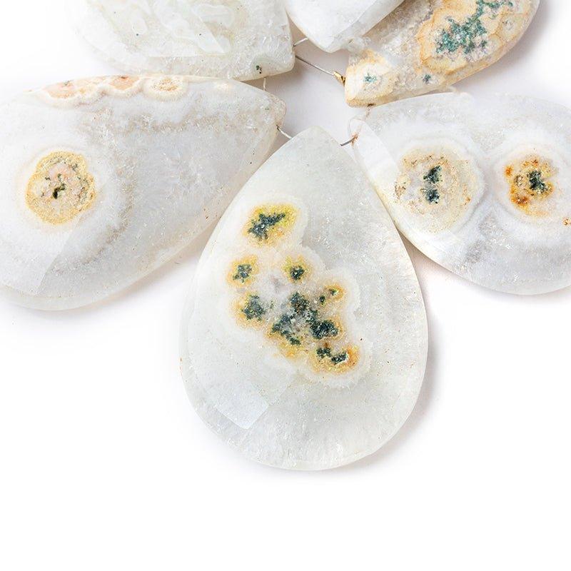 Solar Quartz faceted pears 6 beads 36x27mm - 53x34mm A - The Bead Traders