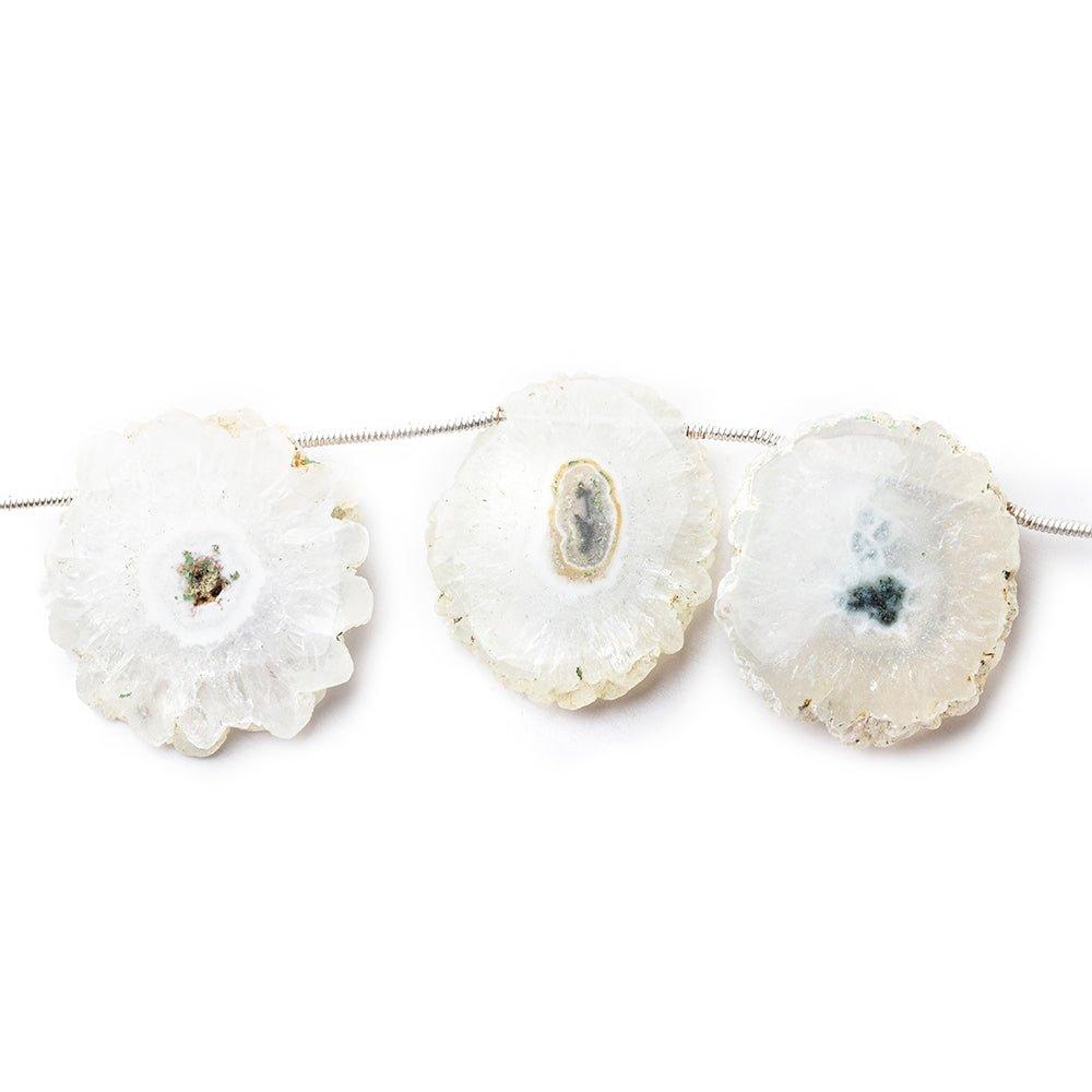 Solar Quartz natural slices 8 inch 8 beads 20mm - 28mm approximate - The Bead Traders