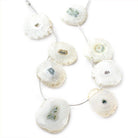 Solar Quartz natural slices 8 inch 8 beads 20mm - 28mm approximate - The Bead Traders
