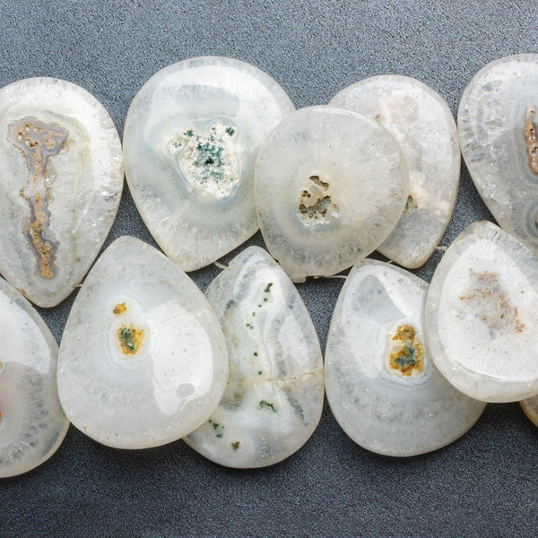 Solar Quartz Plain Pear Beads 9 inch 25 pieces