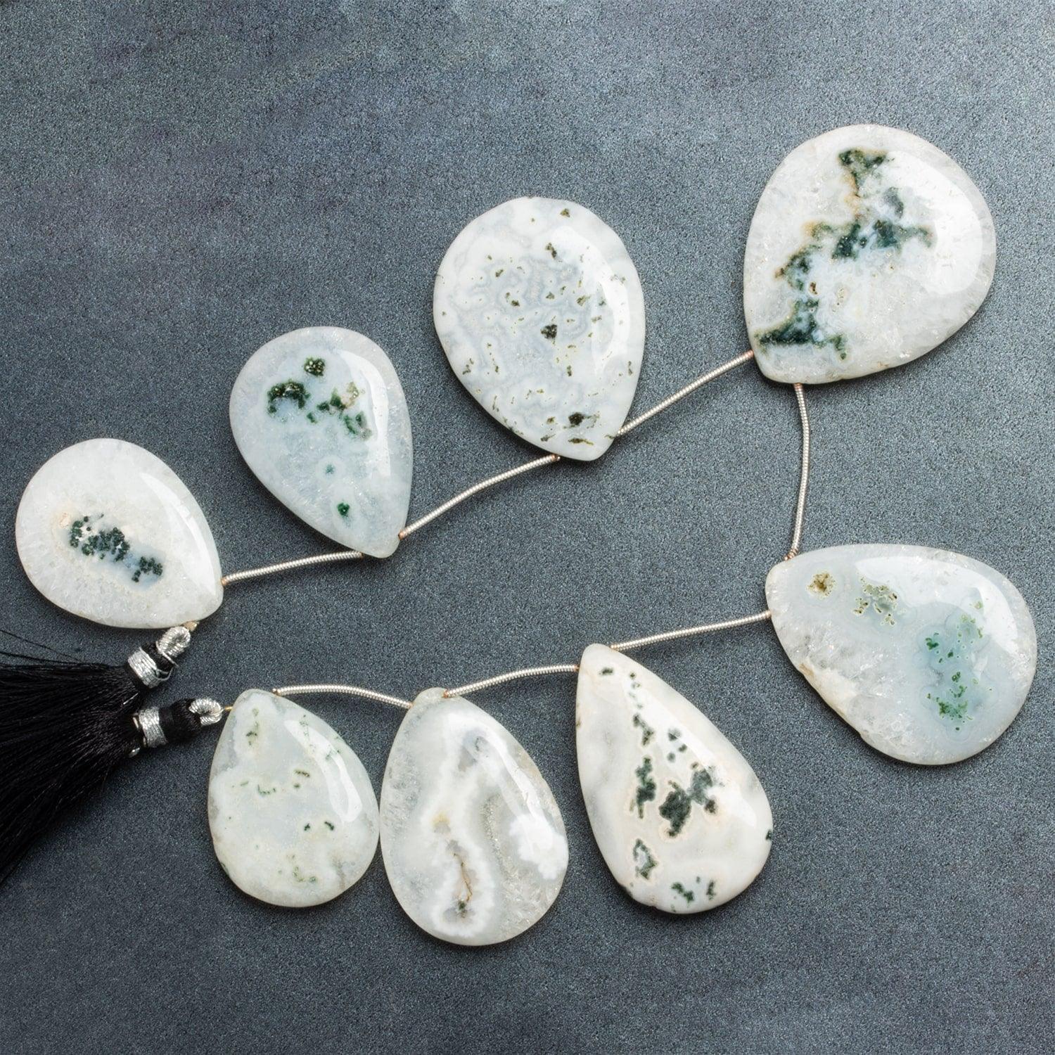 Solar Quartz Plain Pears 9 inch 8 beads - The Bead Traders