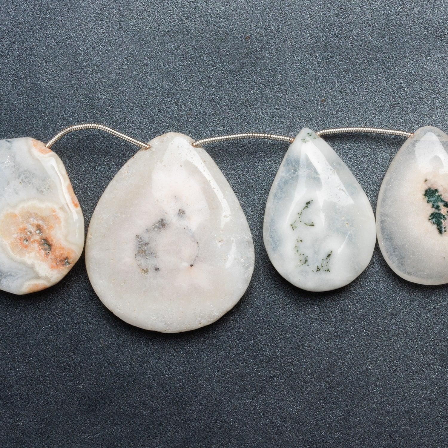 Solar Quartz Plain Pears 9 inch 8 beads - The Bead Traders