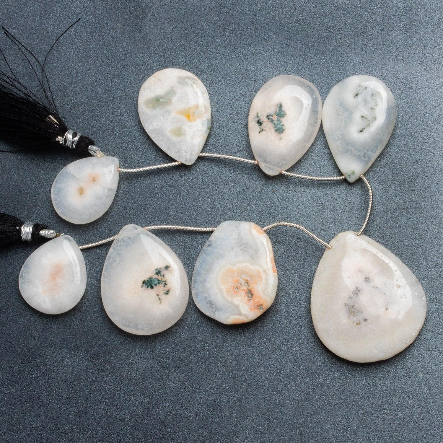 Solar Quartz Plain Pears 9 inch 8 beads - The Bead Traders