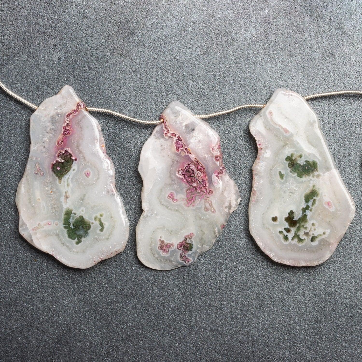 Solar Quartz Slices 8 inch 7 beads - The Bead Traders