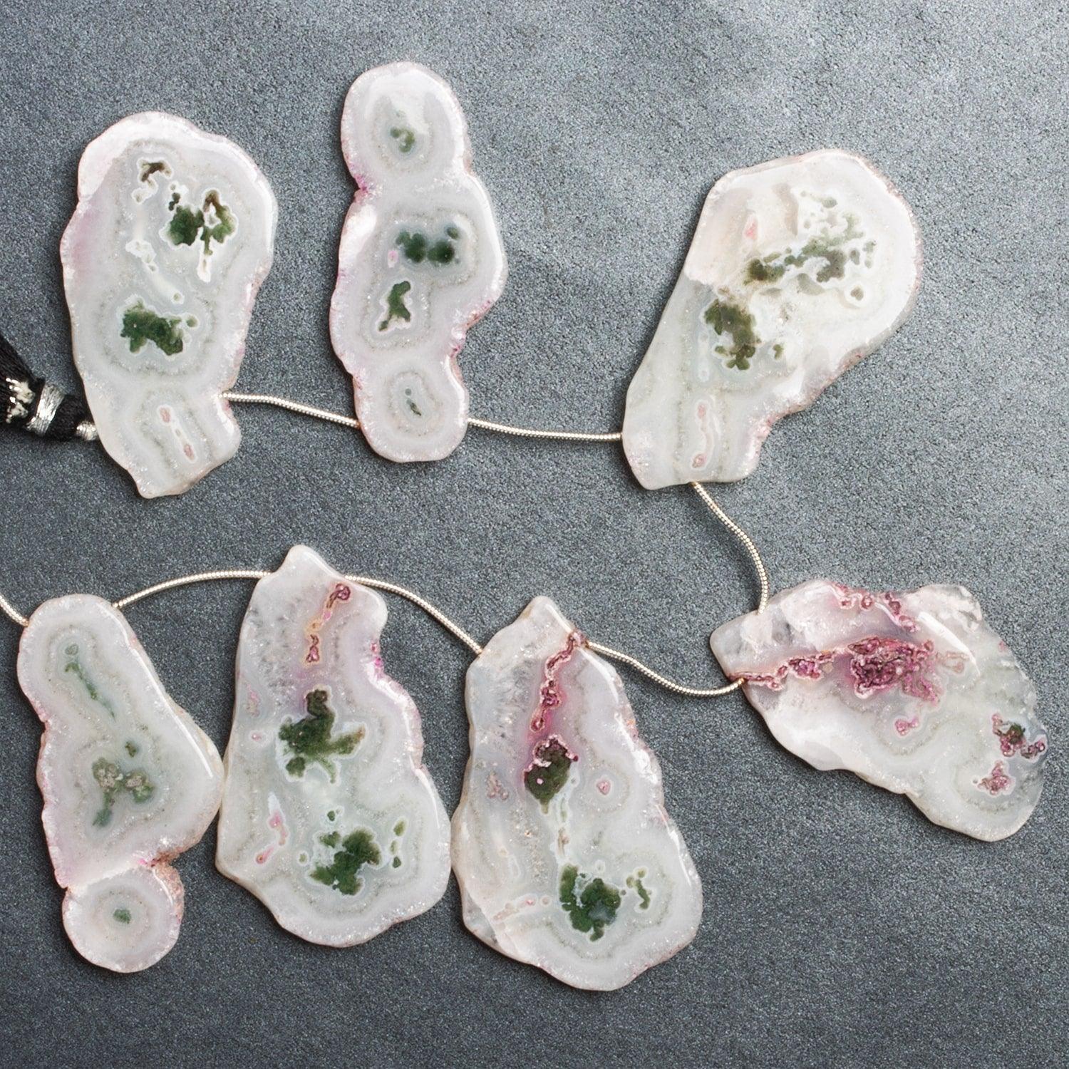 Solar Quartz Slices 8 inch 7 beads - The Bead Traders