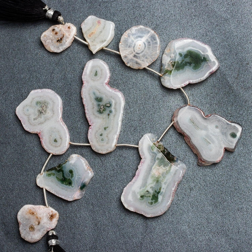 Solar Quartz Slices 8.5 inch 10 beads - The Bead Traders