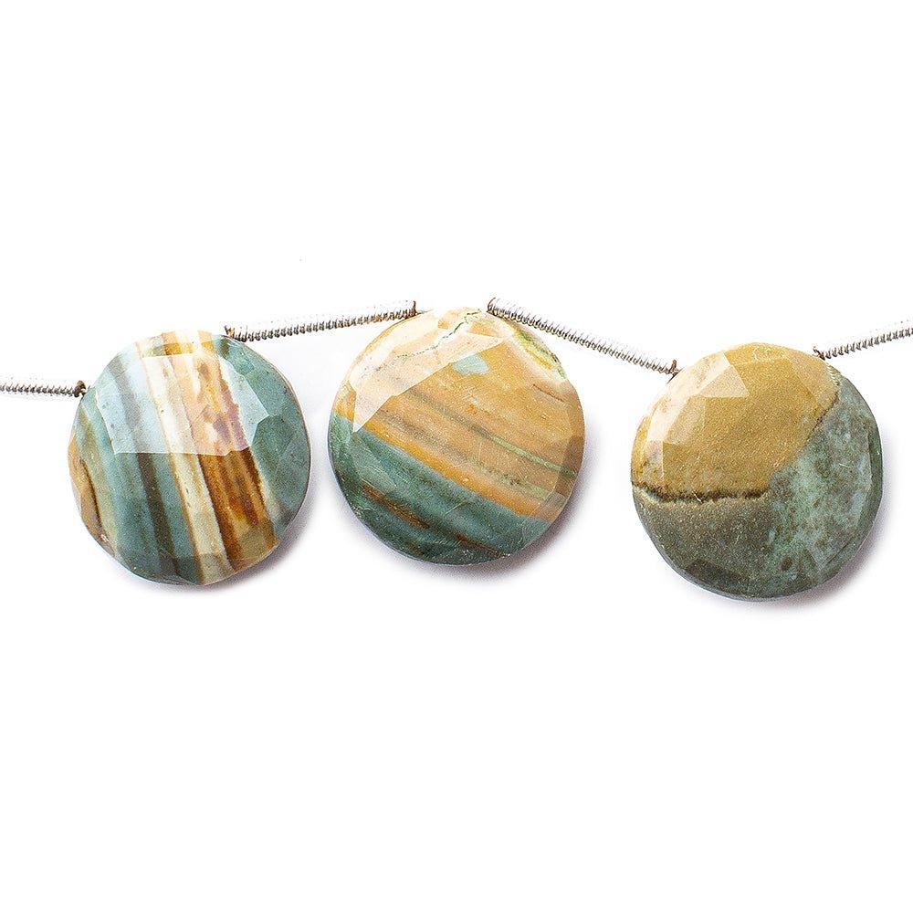 Sonoran Jasper Top Drilled Faceted Coin Beads 8 inch 10 beads - The Bead Traders