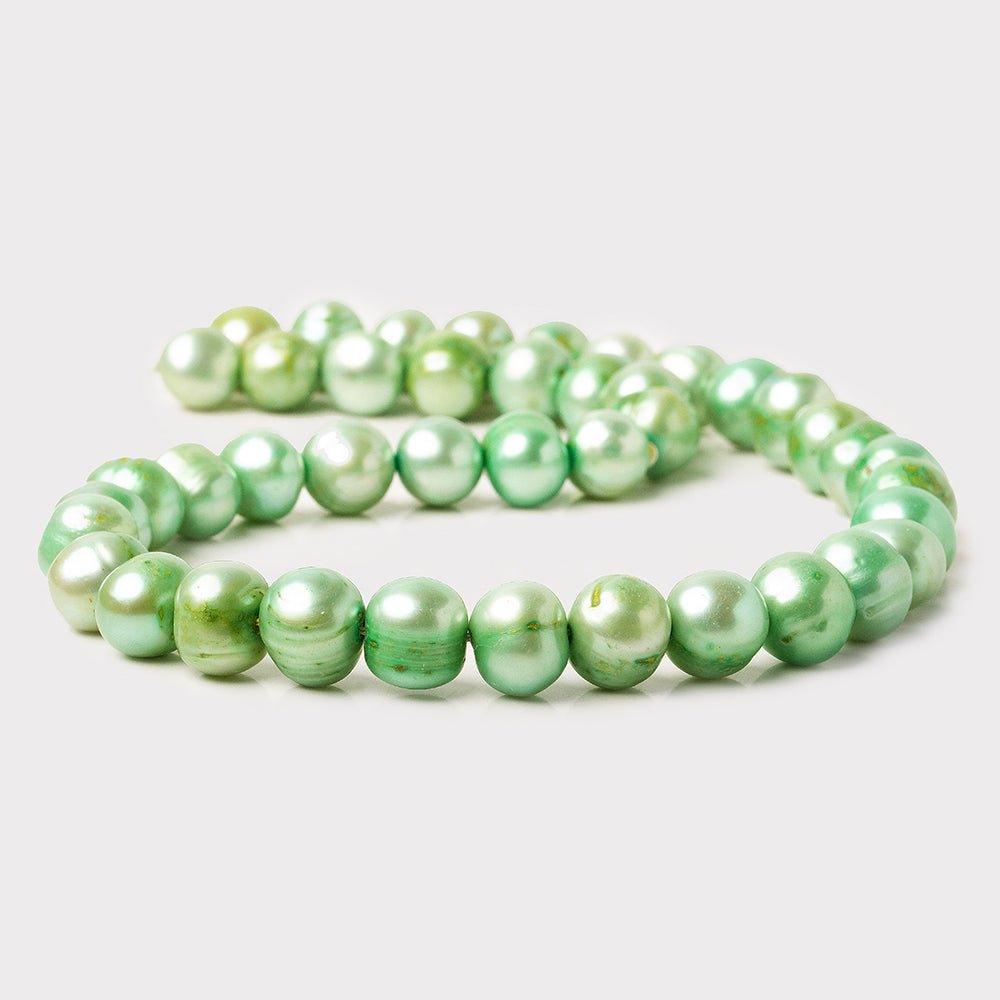 Spring Green Freshwater Pearls Baroque Side Drilled 10-11mm - The Bead Traders