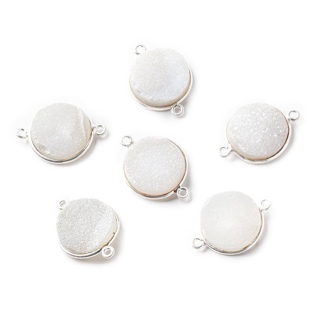 Sterling Silver Bezel White Drusy Focal Bead Connector 16mm - The Bead Traders