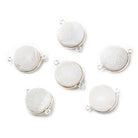 Sterling Silver Bezel White Drusy Focal Bead Connector 16mm - The Bead Traders