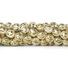 Sterling Silver Plated Brass 8mm Satin Bead Diamond Cut Elipses, 8" length, 23 pcs - The Bead Traders