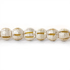Sterling Silver Plated Brass Beads 5mm Rounds Stardust Stripes - The Bead Traders