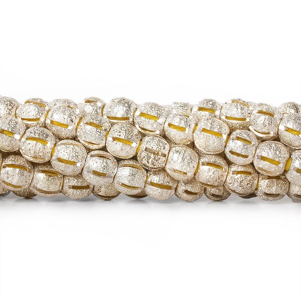 Sterling Silver Plated Brass Beads 5mm Rounds Stardust Stripes - The Bead Traders