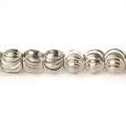 Sterling Silver Plated Brass Round 5mm Bead Corrugated Waves, 8" length, 47 pcs - The Bead Traders