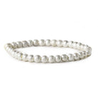 Sterling Silver plated Brass Round 6mm Stardust Bead, 8" length, 37 pcs - The Bead Traders