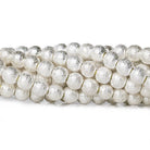 Sterling Silver plated Brass Round 6mm Stardust Bead, 8" length, 37 pcs - The Bead Traders