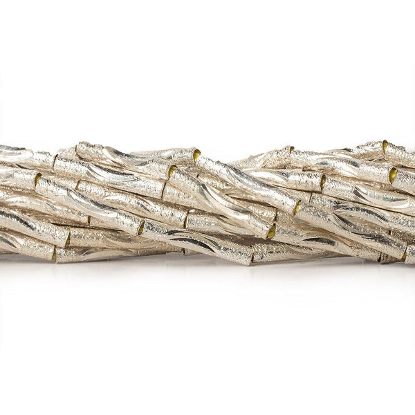 12x2mm Sterling Silver Plated Brass Tubes 8 inch 18 beads