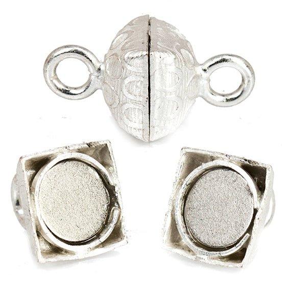 Sterling Silver plated Square Magnetic Clasp Print Collection - The Bead Traders