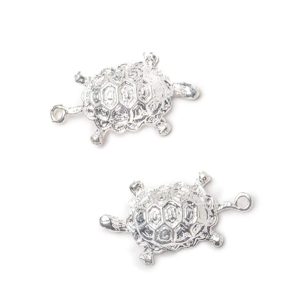 Sterling Silver plated Turtle Charm Finding Set of 2 - The Bead Traders
