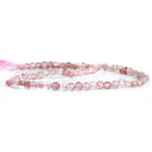 Strawberry Quartz checkerboard calibrated faceted coins 12 inch 85 pieces - The Bead Traders