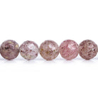 Strawberry Quartz Faceted Round Beads 8 inches 22 pieces - The Bead Traders