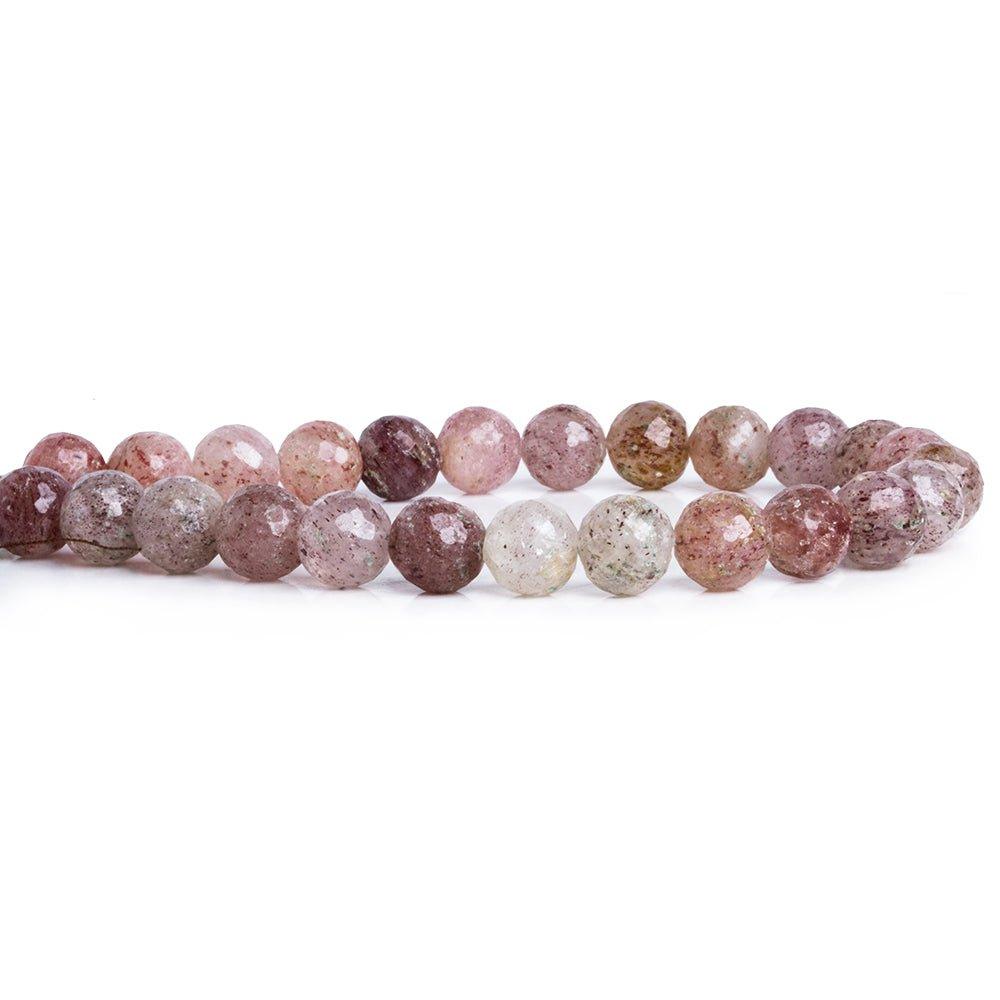 Strawberry Quartz Faceted Round Beads 8 inches 22 pieces - The Bead Traders