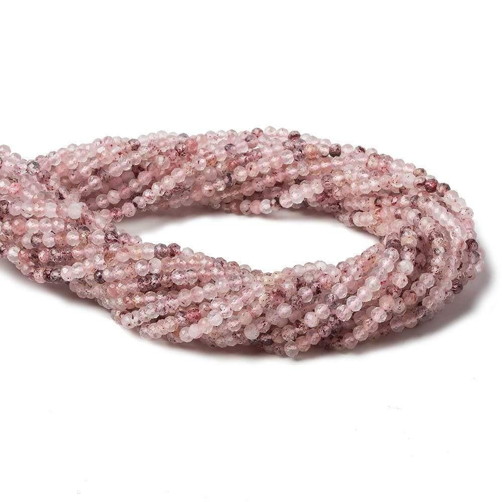 Strawberry Quartz microfaceted rondelle beads 13 inch 142 pieces - The Bead Traders