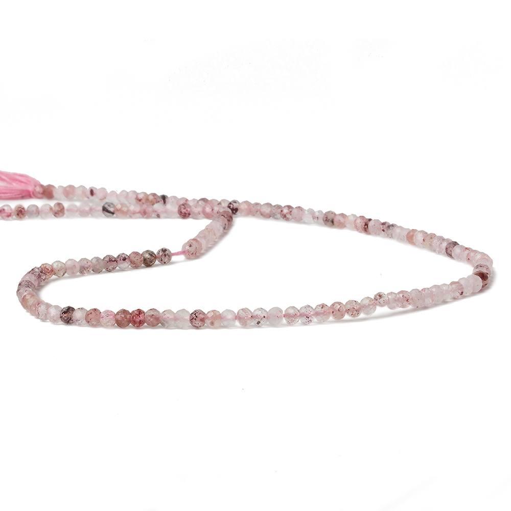 Strawberry Quartz microfaceted rondelle beads 13 inch 142 pieces - The Bead Traders