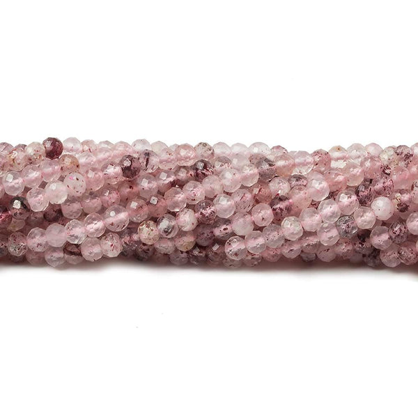 2.5mm Strawberry Quartz micro faceted rondelle beads 13 inch 142 pcs