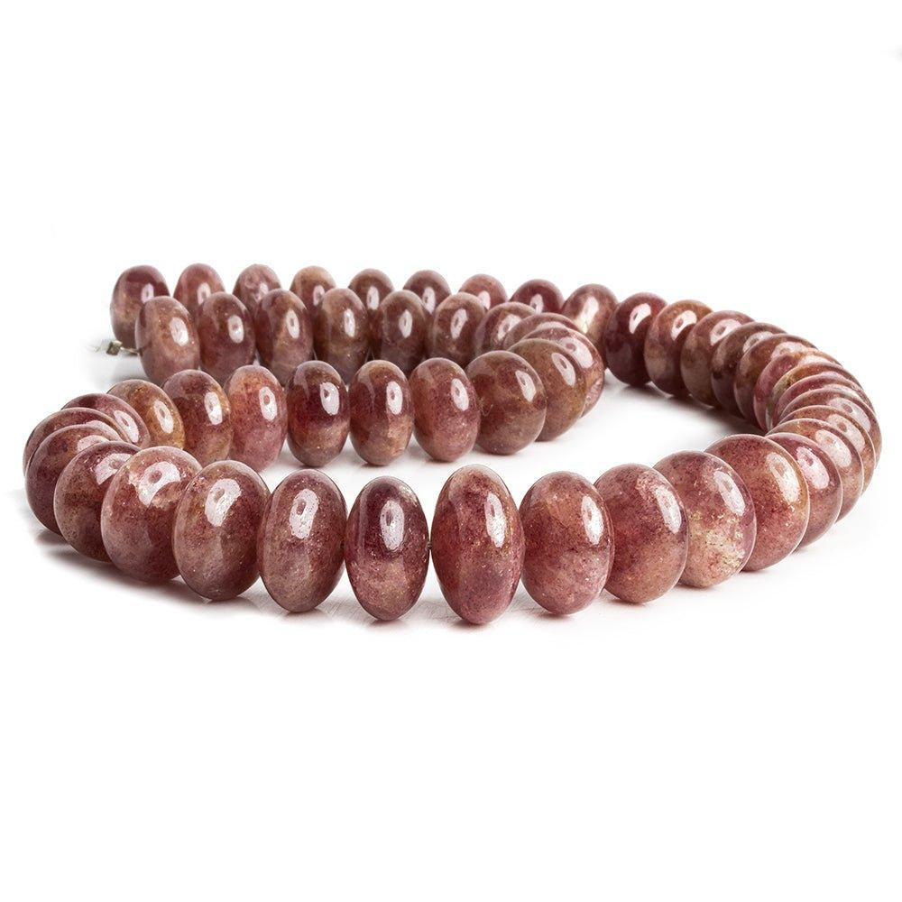 Strawberry Quartz Plain Rondelle Beads 17 inch 51 pieces - The Bead Traders