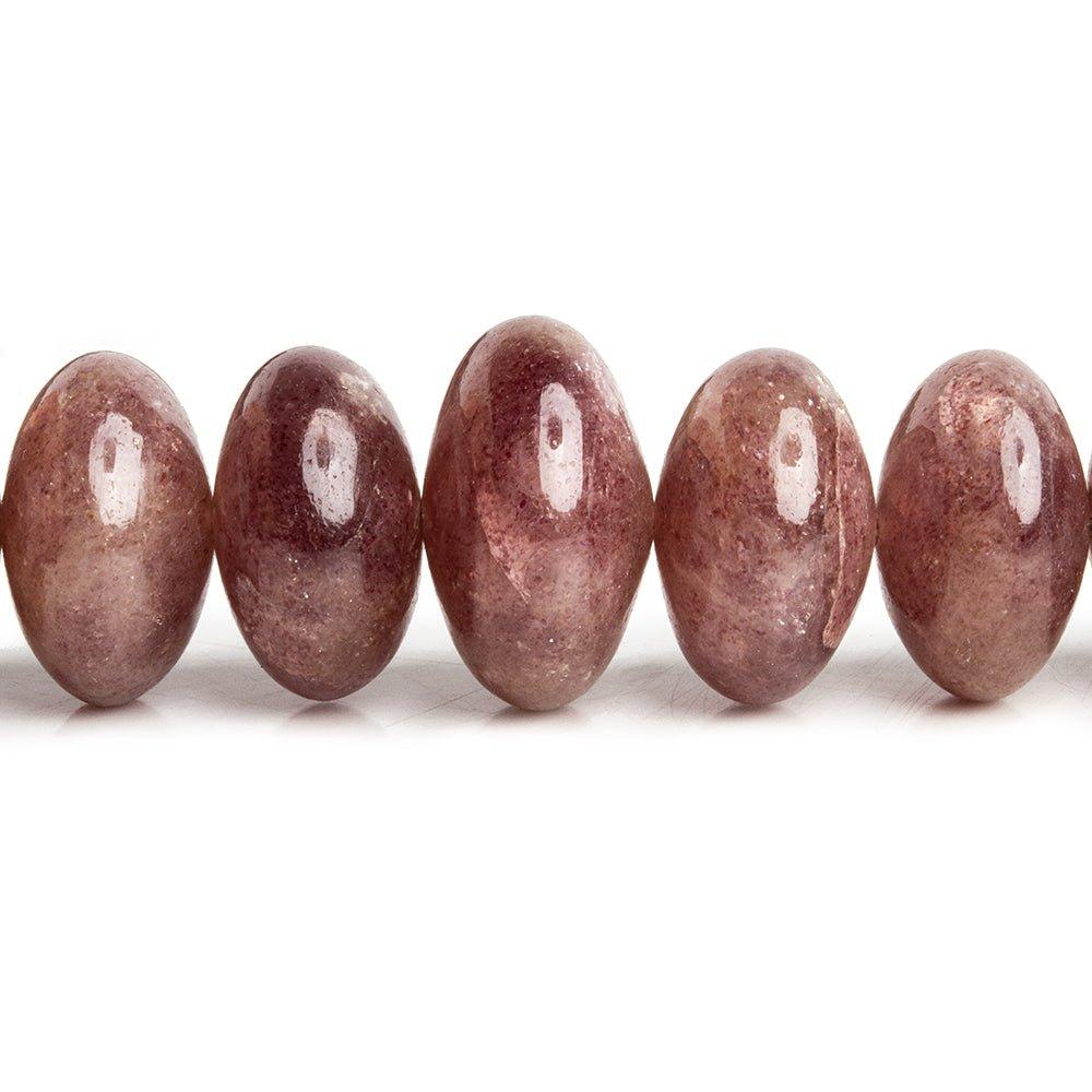 Strawberry Quartz Plain Rondelle Beads 17 inch 51 pieces - The Bead Traders