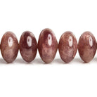 Strawberry Quartz Plain Rondelle Beads 17 inch 51 pieces - The Bead Traders
