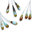 Striped Chalcedony Teardrop Focal Beads 3 Pieces - The Bead Traders