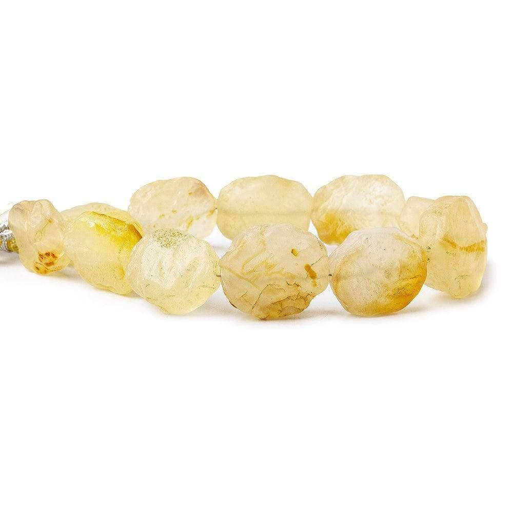 Sunset Yellow Agate Tumbled Hammer Faceted Oval Beads 8 inch 11 pieces - The Bead Traders