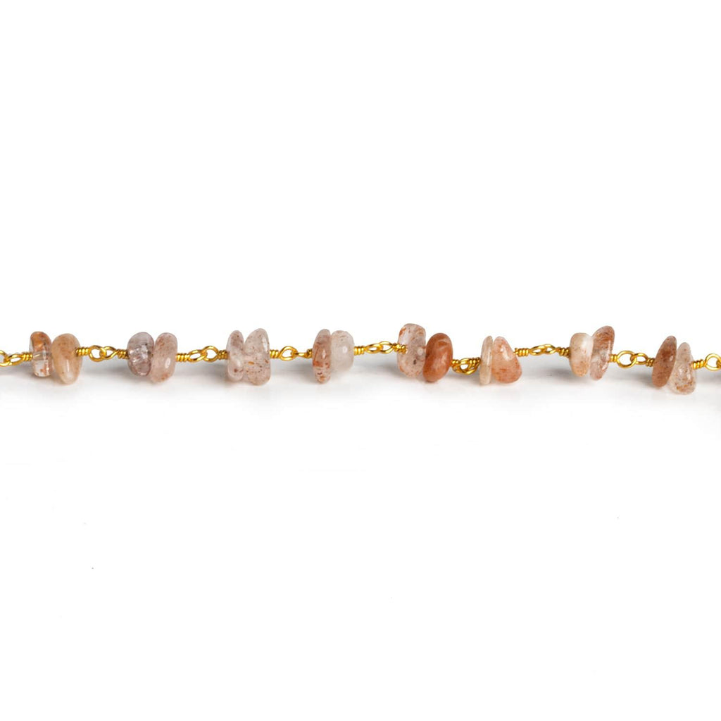 Sunstone Double Nugget Gold Chain 64 pieces - The Bead Traders