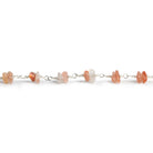 Sunstone Double Nugget Silver Chain 64 pieces - The Bead Traders