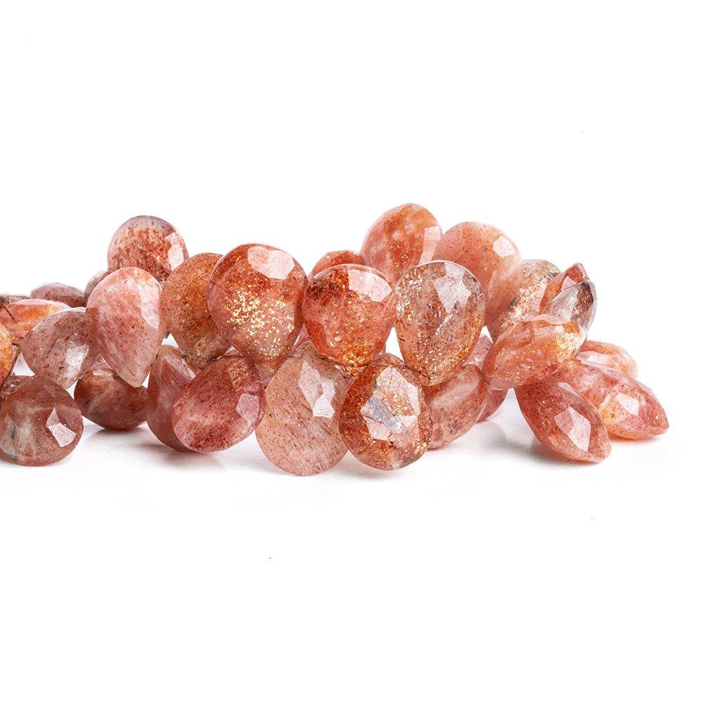 Sunstone Faceted Pear Beads 7.5 inch 40 pieces - The Bead Traders