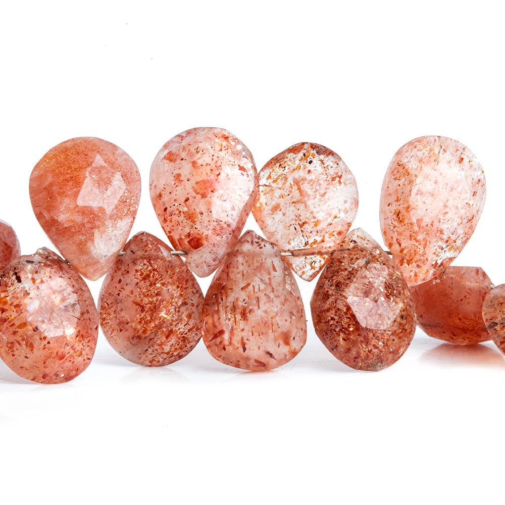 Sunstone Faceted Pear Beads 8 inch 48 pieces - The Bead Traders