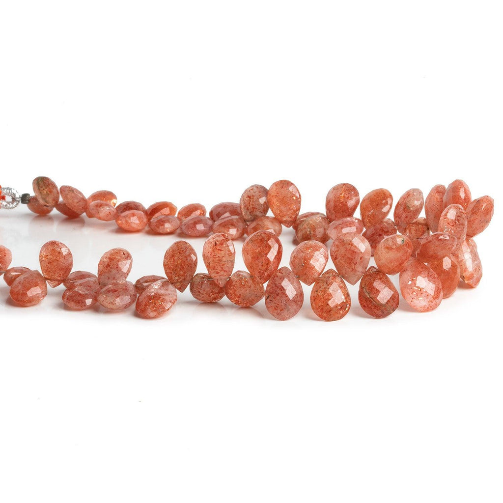 Sunstone Faceted Pears 8 inch 55 beads - The Bead Traders