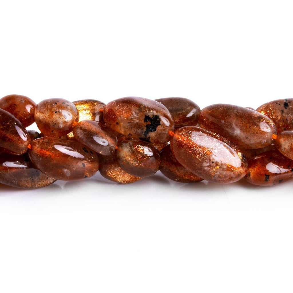 Sunstone Plain Nuggets 15 inch 25 beads - The Bead Traders