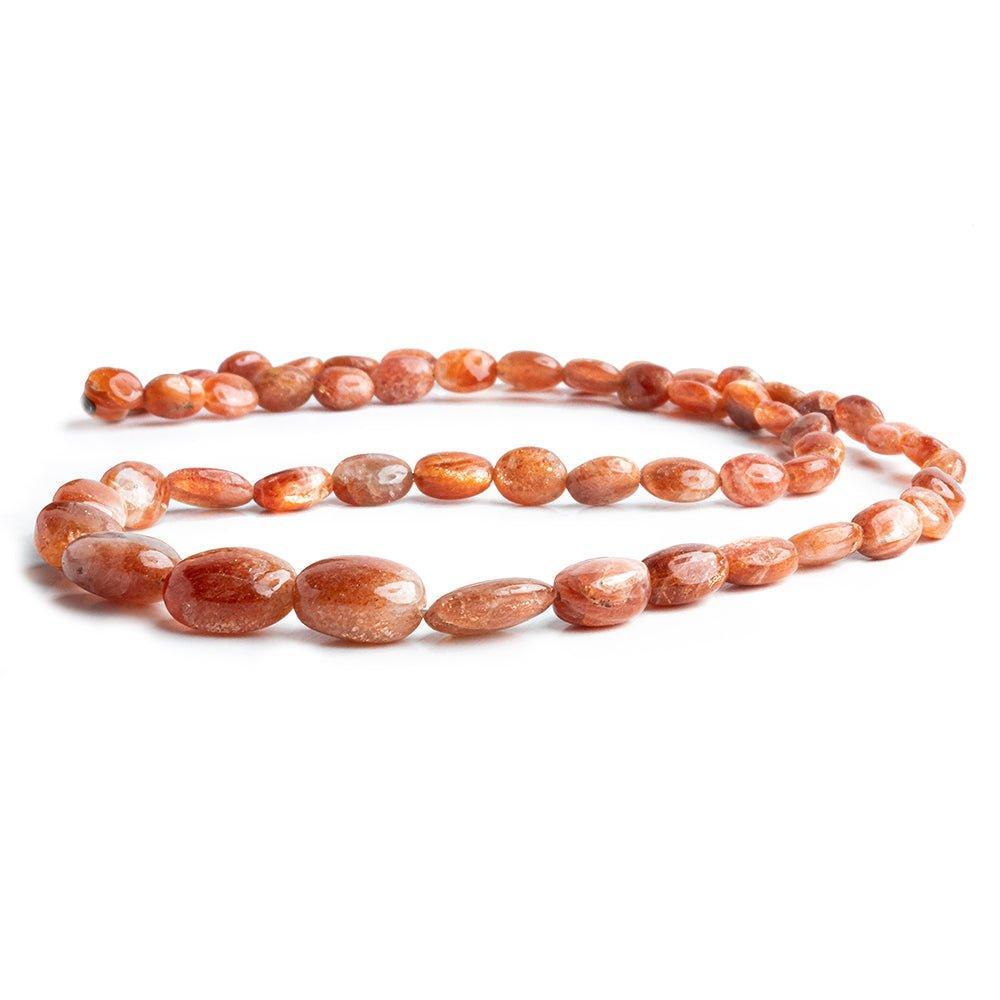 Sunstone Plain Oval Beads 16 inch 55 pieces - The Bead Traders
