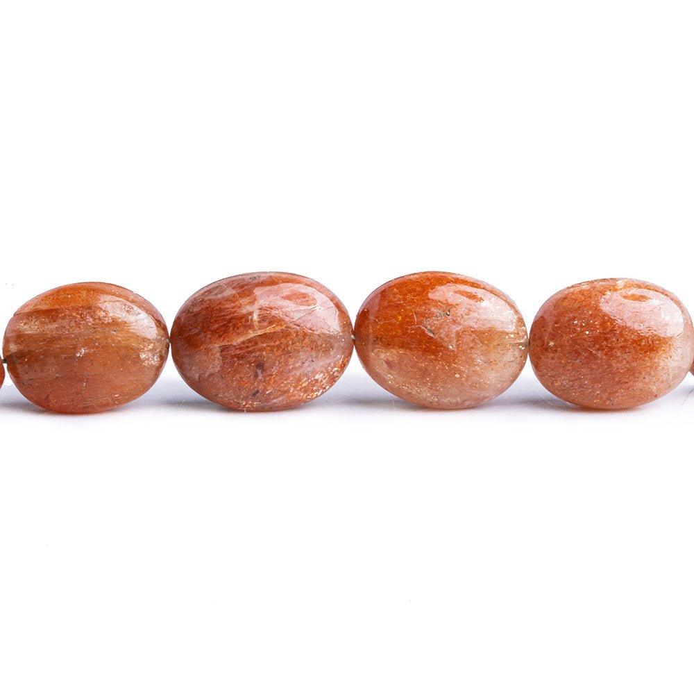 Sunstone Plain Oval Beads 16 inch 55 pieces - The Bead Traders
