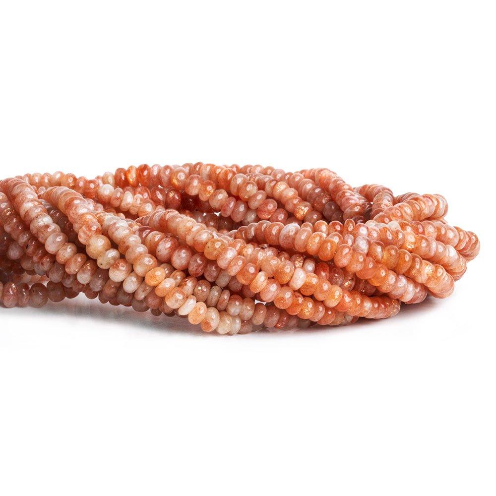 Sunstone Plain Rondelle Beads 14 inch 130 pieces - The Bead Traders