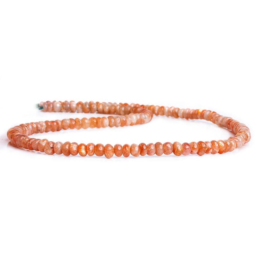 Sunstone Plain Rondelle Beads 14 inch 130 pieces - The Bead Traders