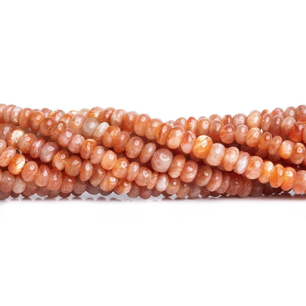Sunstone Plain Rondelle Beads 14 inch 130 pieces - The Bead Traders