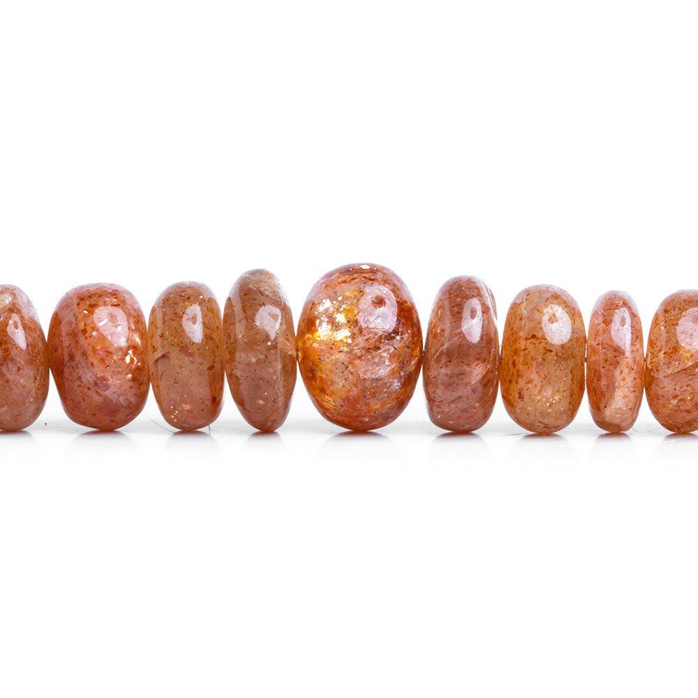 Sunstone Plain Rondelle Beads 18 inch 110 pieces - The Bead Traders