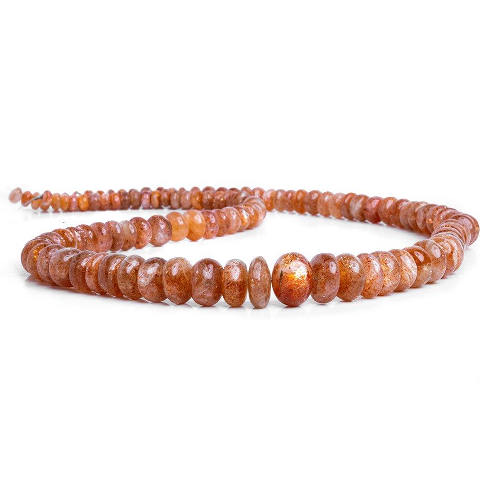 Sunstone Plain Rondelle Beads 18 inch 110 pieces - The Bead Traders