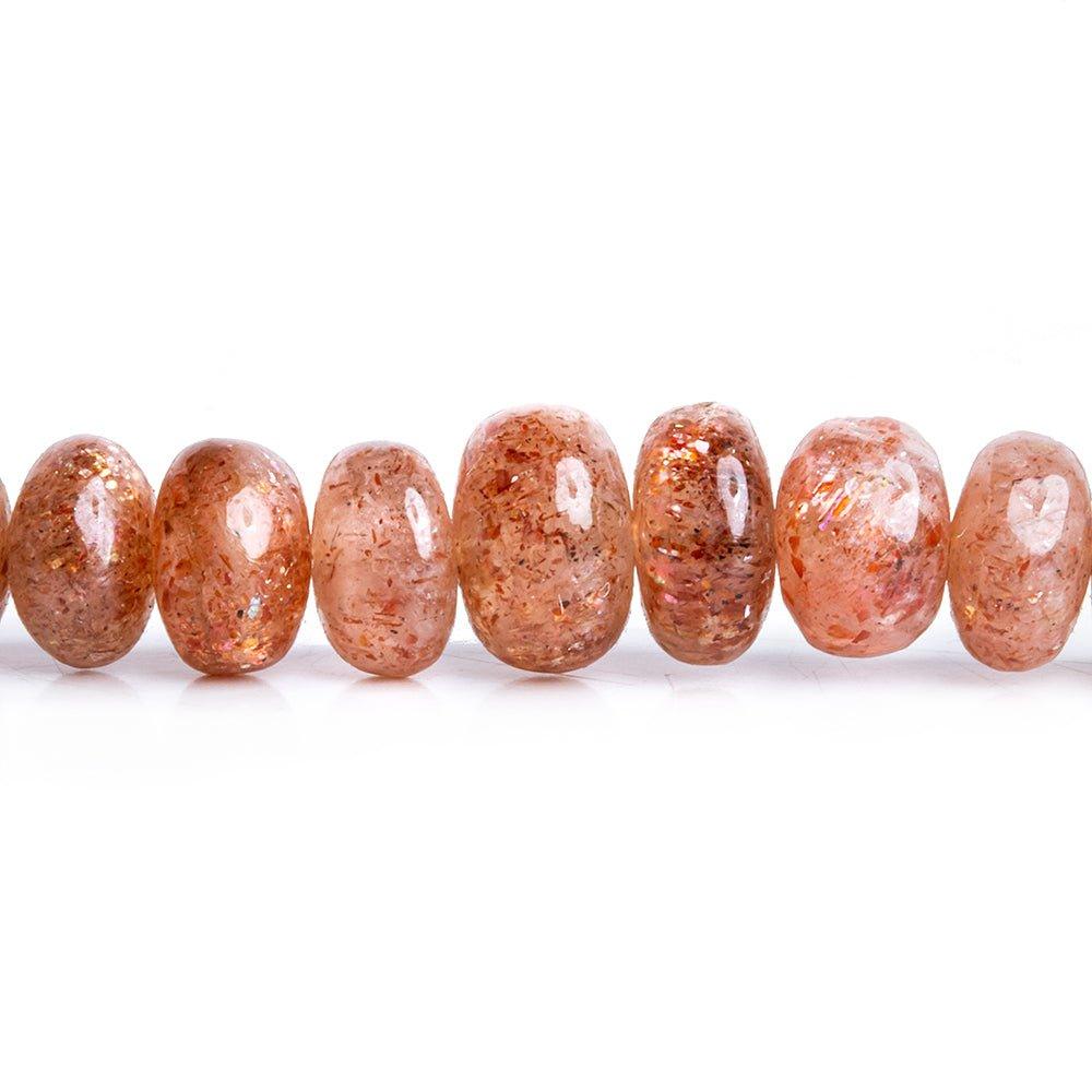 Sunstone Plain Rondelle Beads 18 inch 115 pieces - The Bead Traders